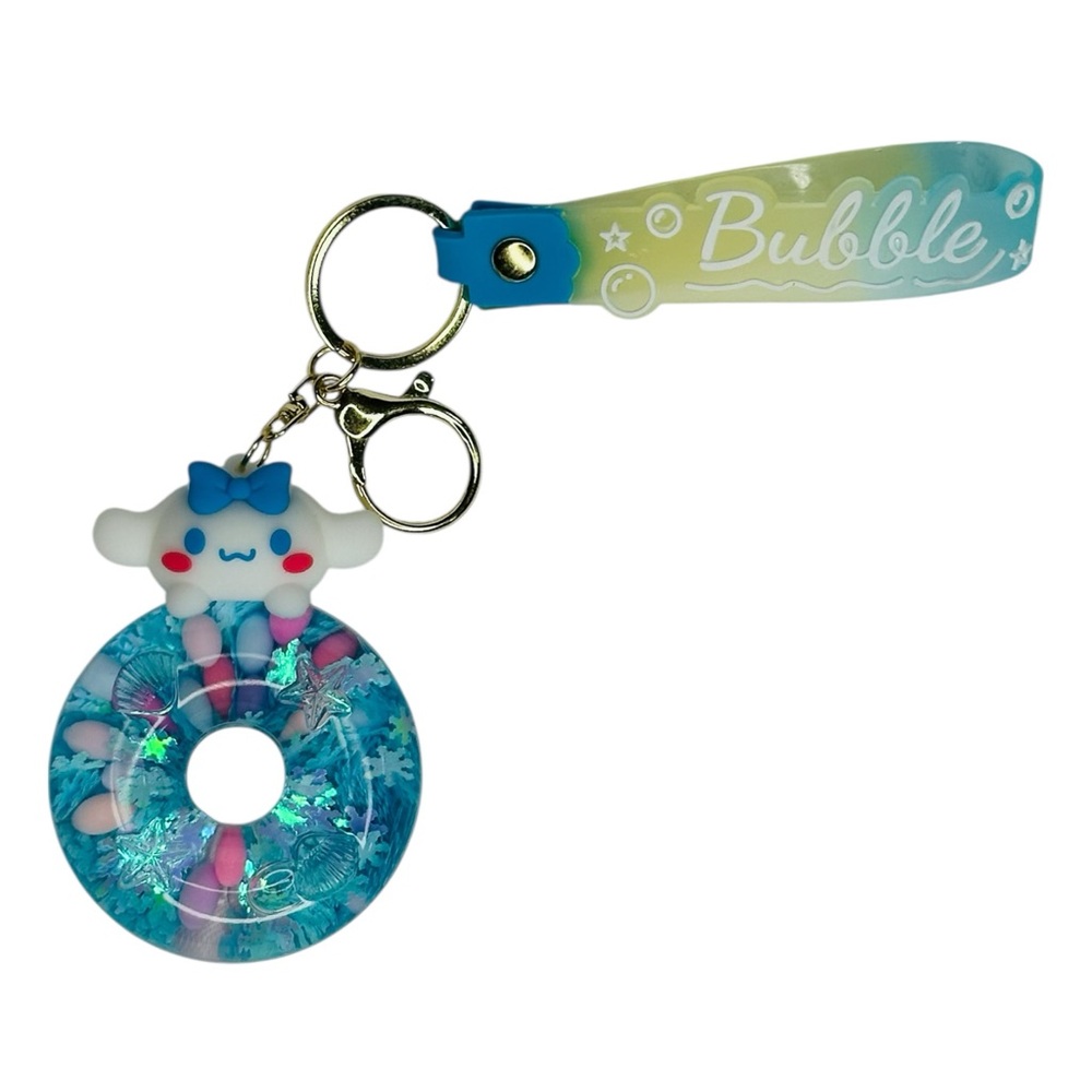 SANRIO Cinnamoroll Acrylic Glitter Quicksand Bottle Key Chain Bag Charm - Picture 4 of 8